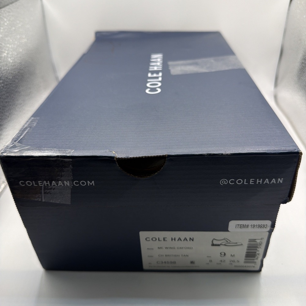 COLE HAAN Mens Dress Shoes 'Me Wing Oxford' Lace up C34598 Tan size 9 - Picture 12 of 15